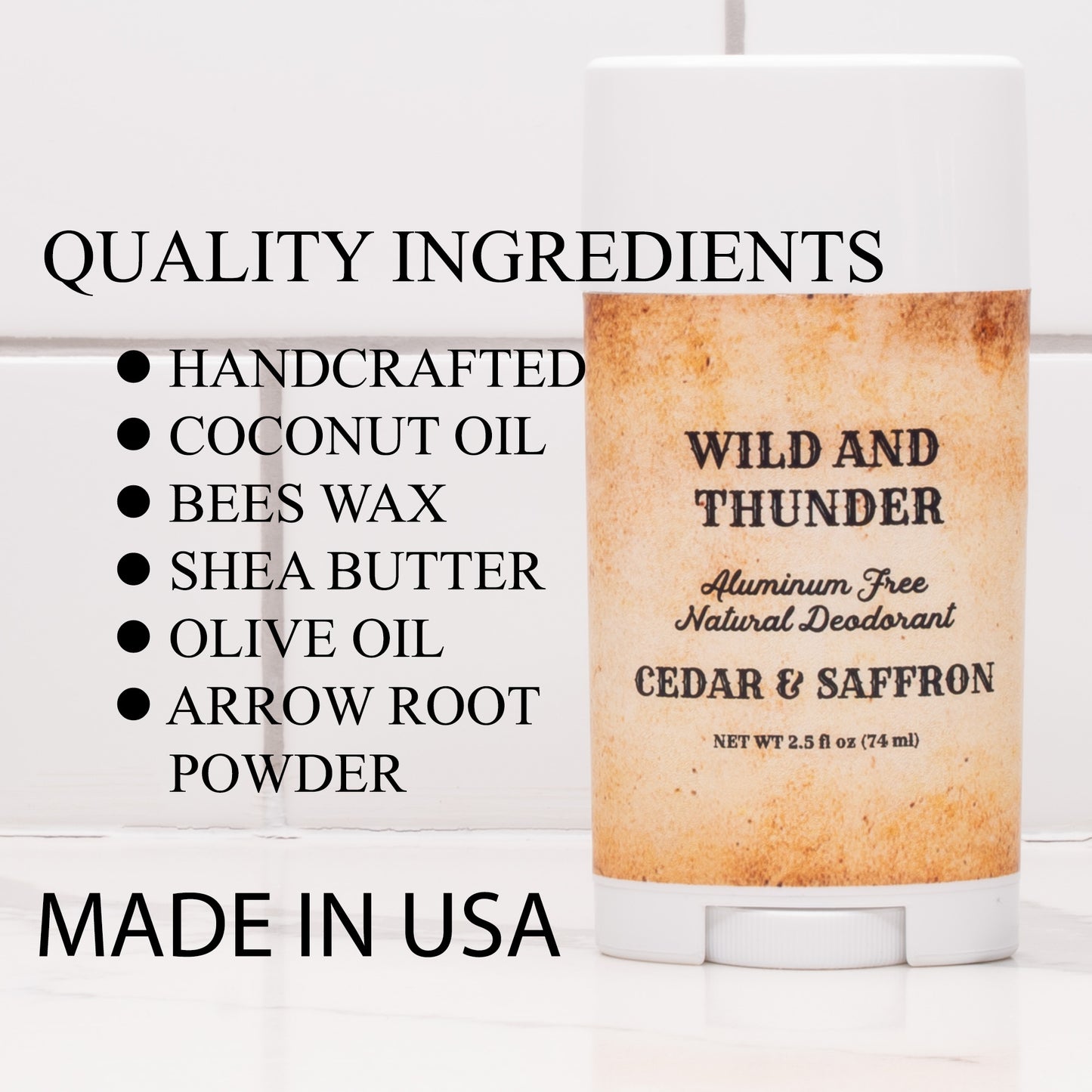 Natural Aluminum Free Deodorant (Cedar & Saffron) 2-Sticks